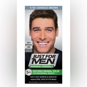 Just for Men Hair Color H-50 Darkest Brown Original Formula 5 Min Shampoo 4931